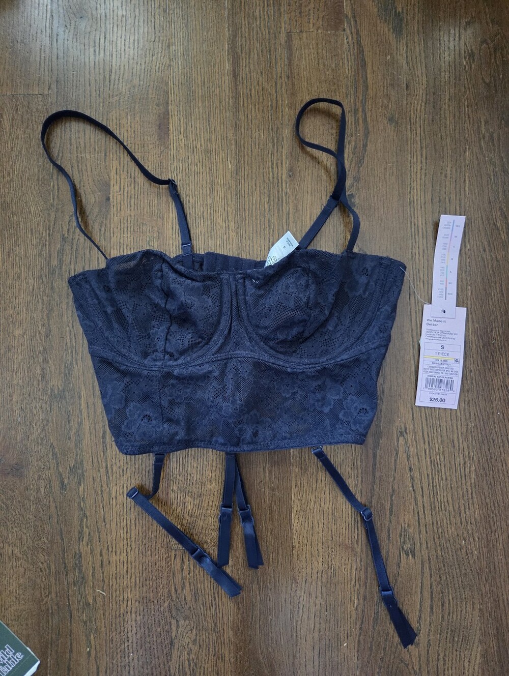 New Wild Fable Womens Small Navy Lace Underwire Bustier